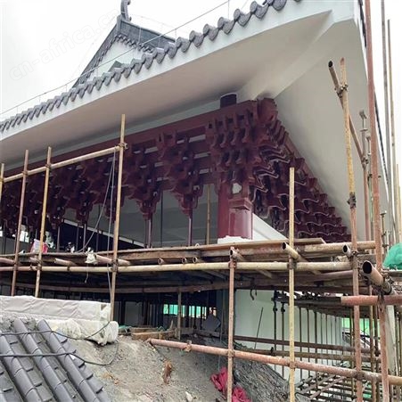 高速出入口牌楼宋式铝合金斗拱厂家 浮雕彩绘铝梁托定制